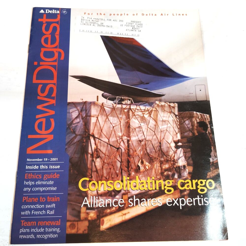 Delta News Digest Magazine November 19, 2001 - Consolidating Cargo & French Rail